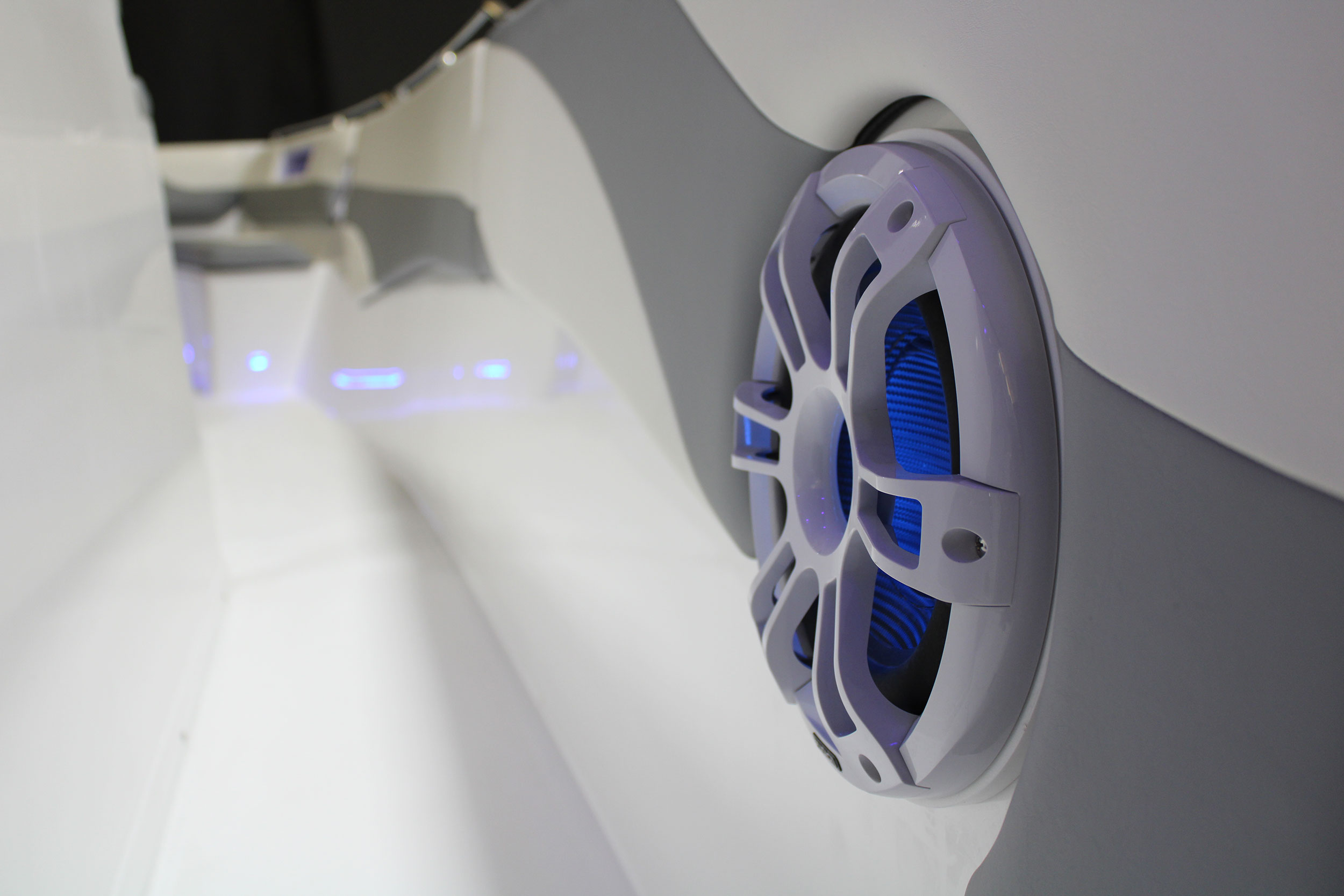 Close up of a boat speaker